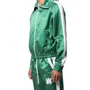 NEW AMIRI zip track stripe jacket plus in tennis green white